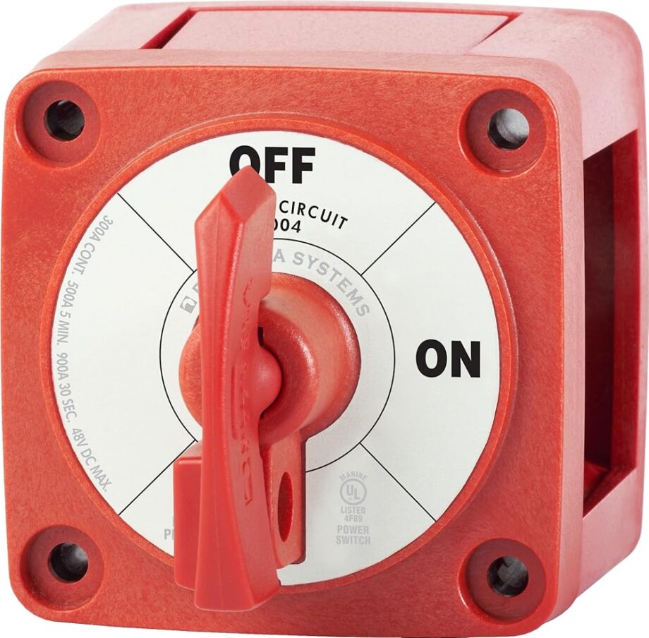 Blue Sea Systems 6004 m-Series ON/OFF Battery Isolator Switch with Locking Key, Red