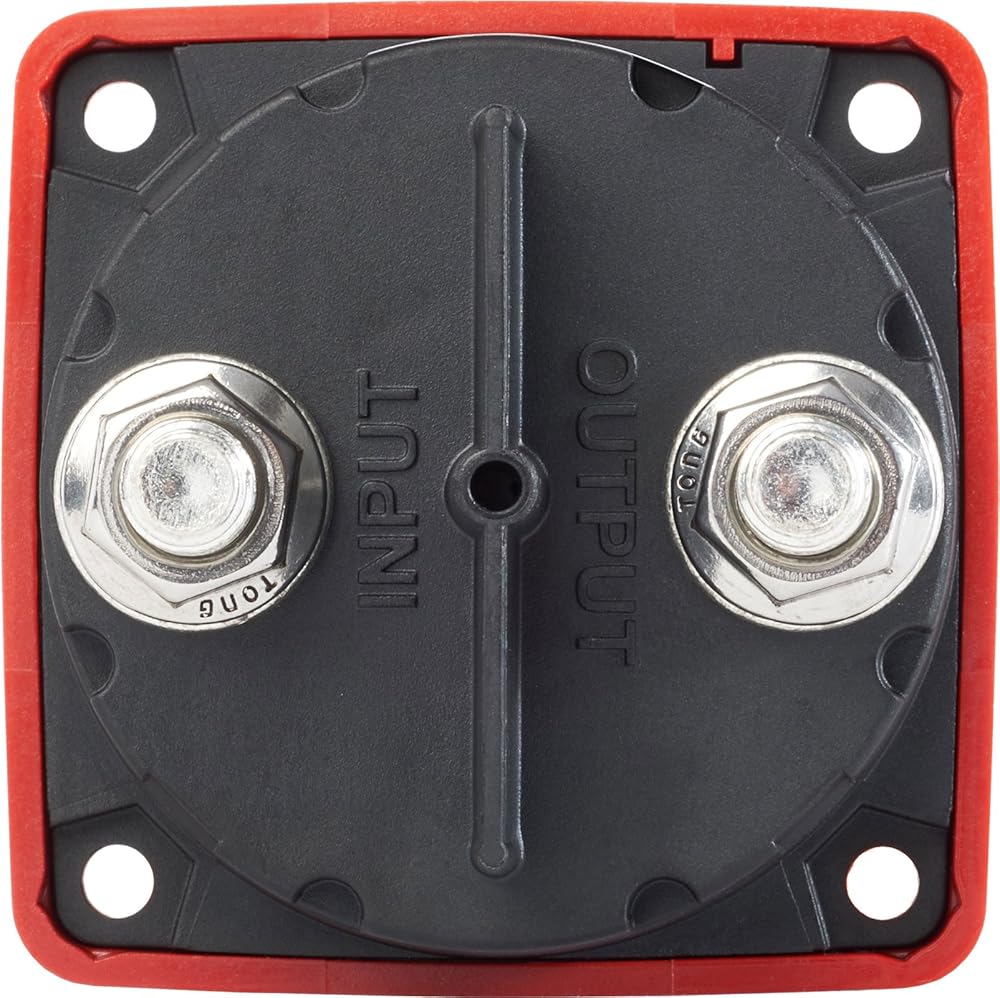 Blue Sea Systems 6004 m-Series ON/OFF Battery Isolator Switch with Locking Key, Red