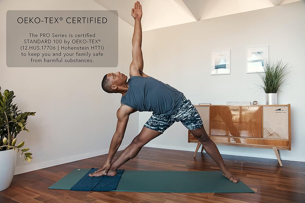Manduka PRO Long & Wide Yoga Mat 79" - 6mm Lifetime Durability Hygienic Construction Premium Studio Quality XL for More Practice Space 79 x 52 inches Black