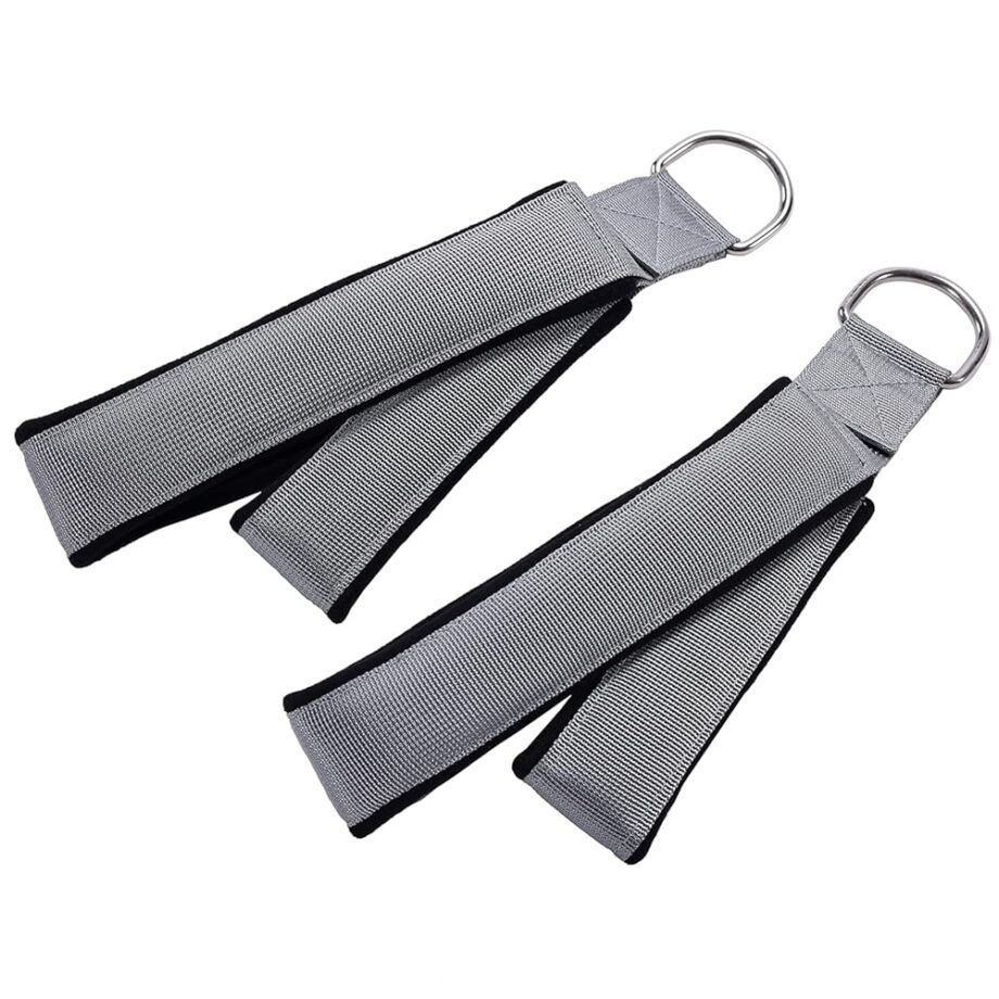 Stamina Products AeroPilates Wide Double Loop Hand and Foot Padded Foam Straps with Textured Surface and Carrying Bag, Gray (Set of 2)