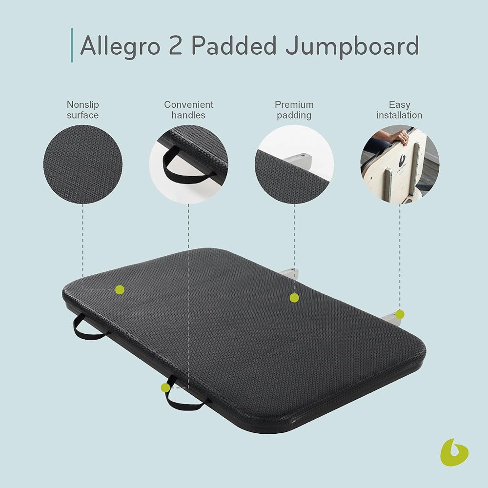 Balanced Body Allegro 2 Padded Jumpboard, Pilates Reformer Accessory, Home and Studio Pilates Equipment, Workout Equipment for Pilates Reformer, Home Gym or Studio Exercise Equipment