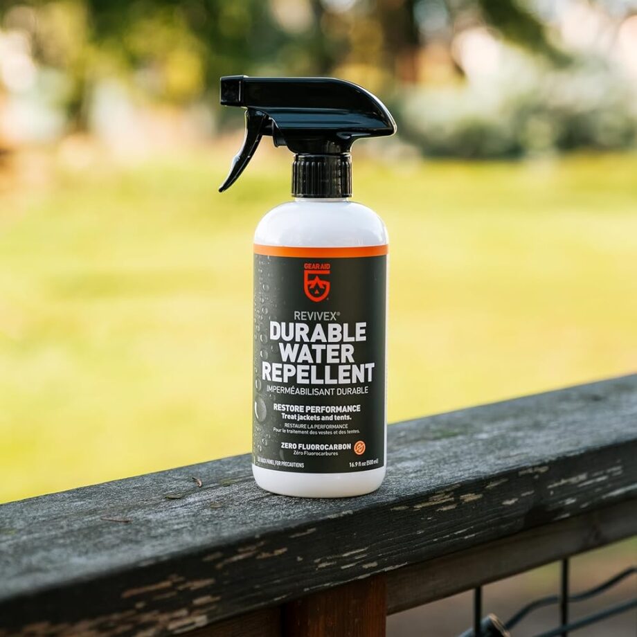GEAR AID Revivex Durable Water Repellent (DWR) Spray for Waterproofing, Restoring Performance on Nylon Jackets, Gore-TEX, Paddle and Camping Gear, Non-aerosol, 5 oz