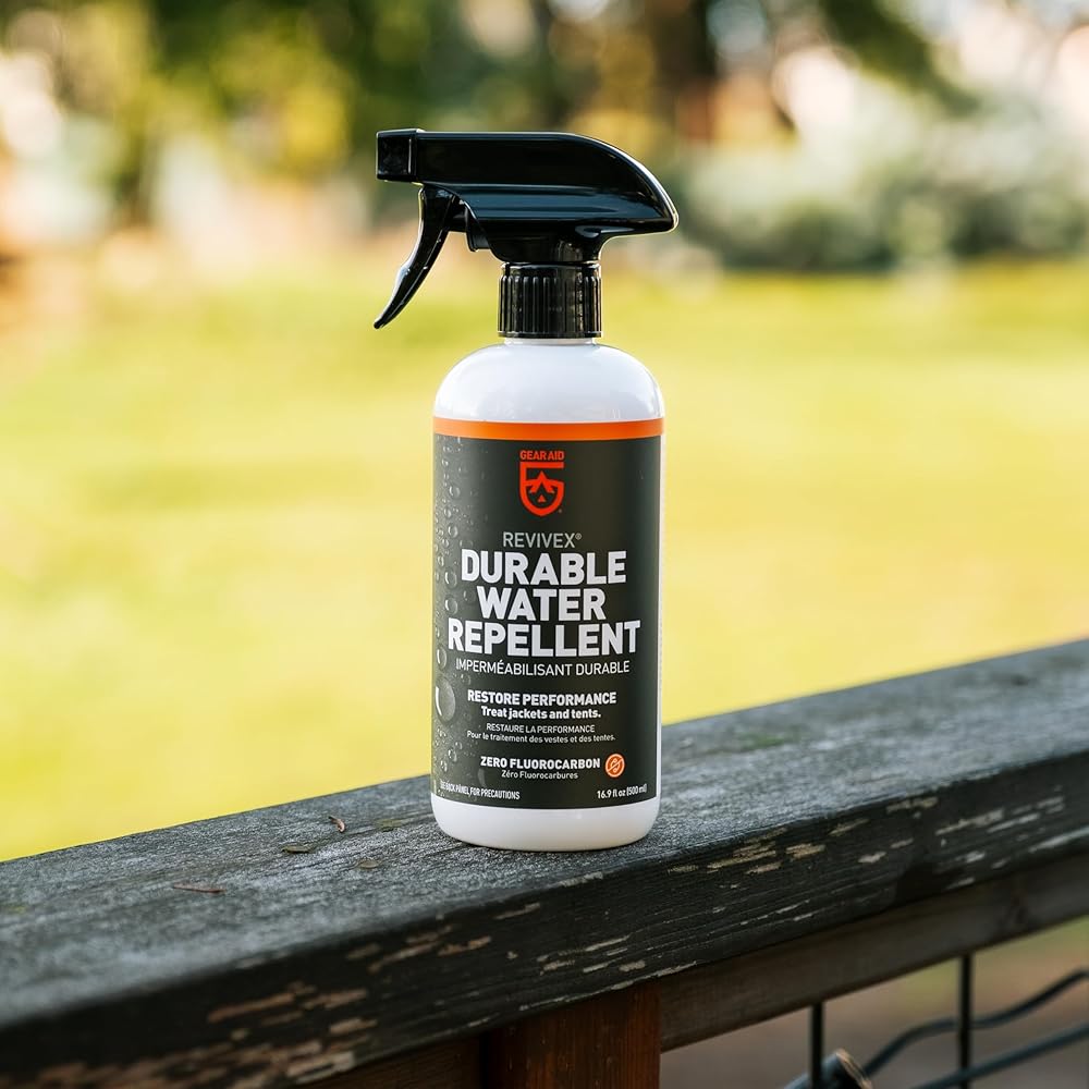 GEAR AID Revivex Durable Water Repellent (DWR) Spray for Waterproofing, Restoring Performance on Nylon Jackets, Gore-TEX, Paddle and Camping Gear, Non-aerosol, 5 oz