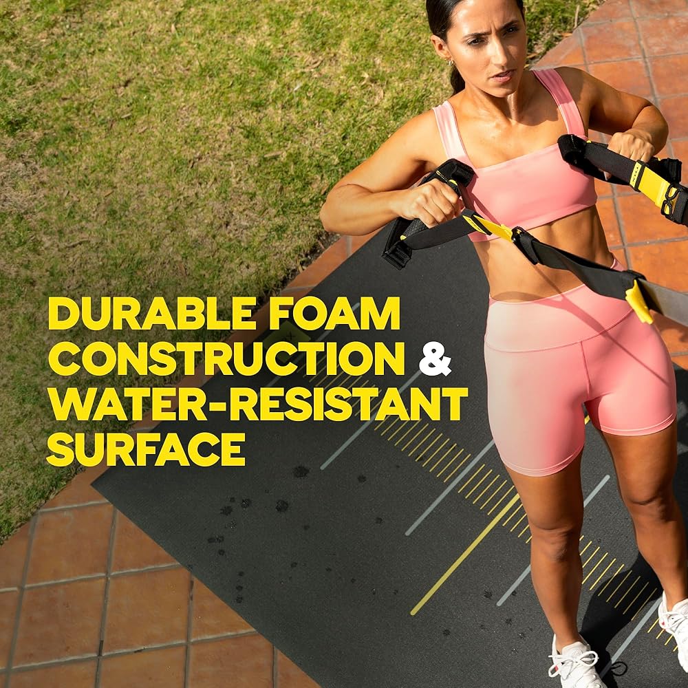 TRX Suspension Training Mat - Non-Slip Gym Mat, Black, 72" x 24"