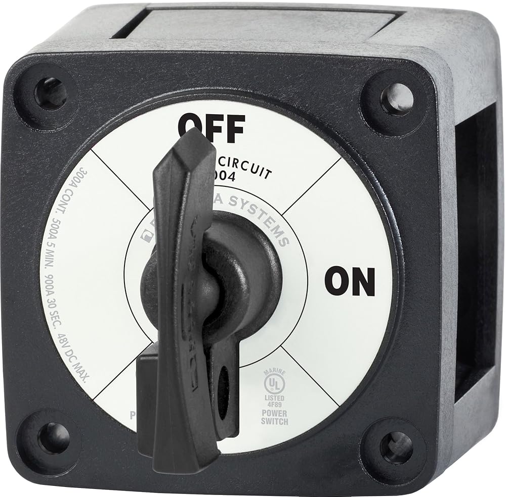 Blue Sea Systems 6004200 m-Series Battery Isolator Switch ON/OFF with Locking Key, Black