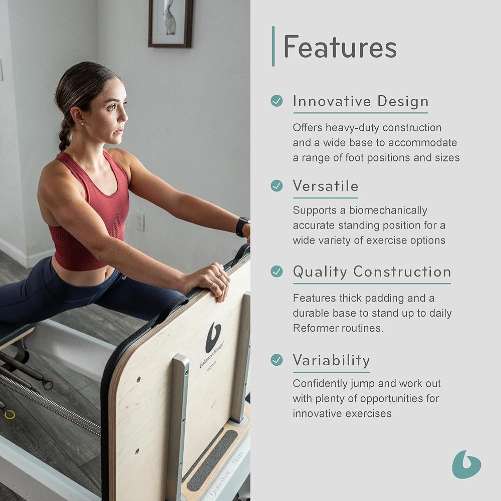 Balanced Body Allegro 2 Padded Jumpboard, Pilates Reformer Accessory, Home and Studio Pilates Equipment, Workout Equipment for Pilates Reformer, Home Gym or Studio Exercise Equipment