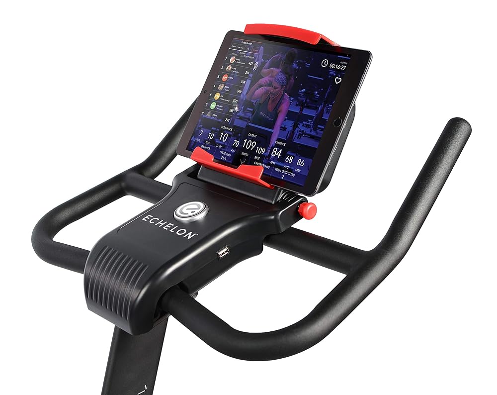 Echelon Smart Connect Fitness Bike, 30-Day Free Echelon Membership, Easy Storage, Small Spaces, Cushioned Seat, Solid Design, HIIT, Top Instructors, 32 Resistance Levels, Bluetooth, EX3-Red