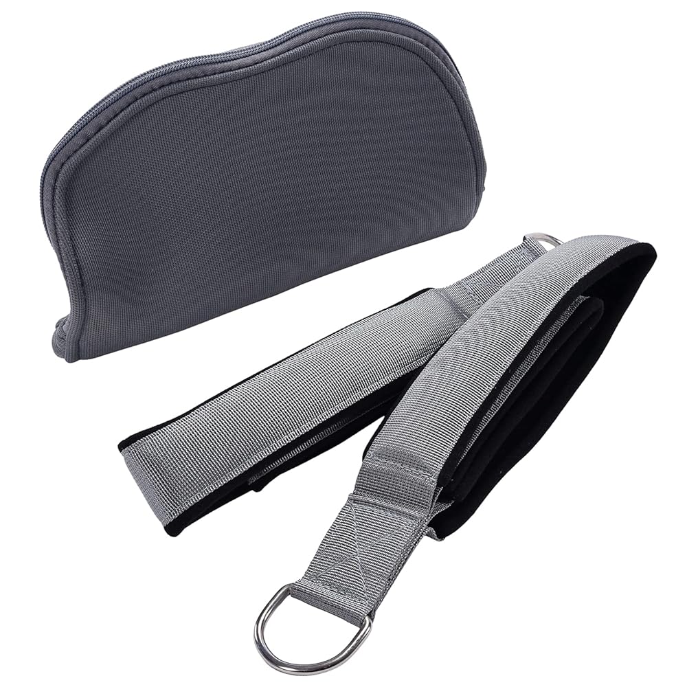 Stamina Products AeroPilates Wide Double Loop Hand and Foot Padded Foam Straps with Textured Surface and Carrying Bag, Gray (Set of 2)