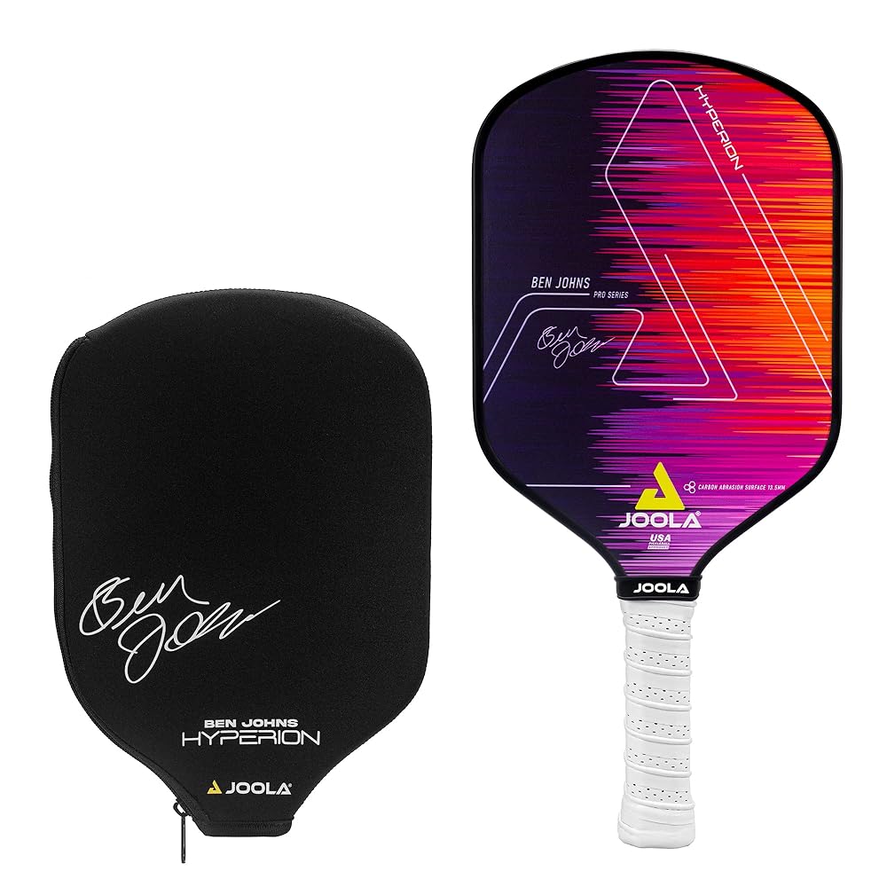 JOOLA Ben Johns Hyperion Pickleball Paddle - Carbon Surface, Elongated Handle, Polypropylene Core, Custom Cover