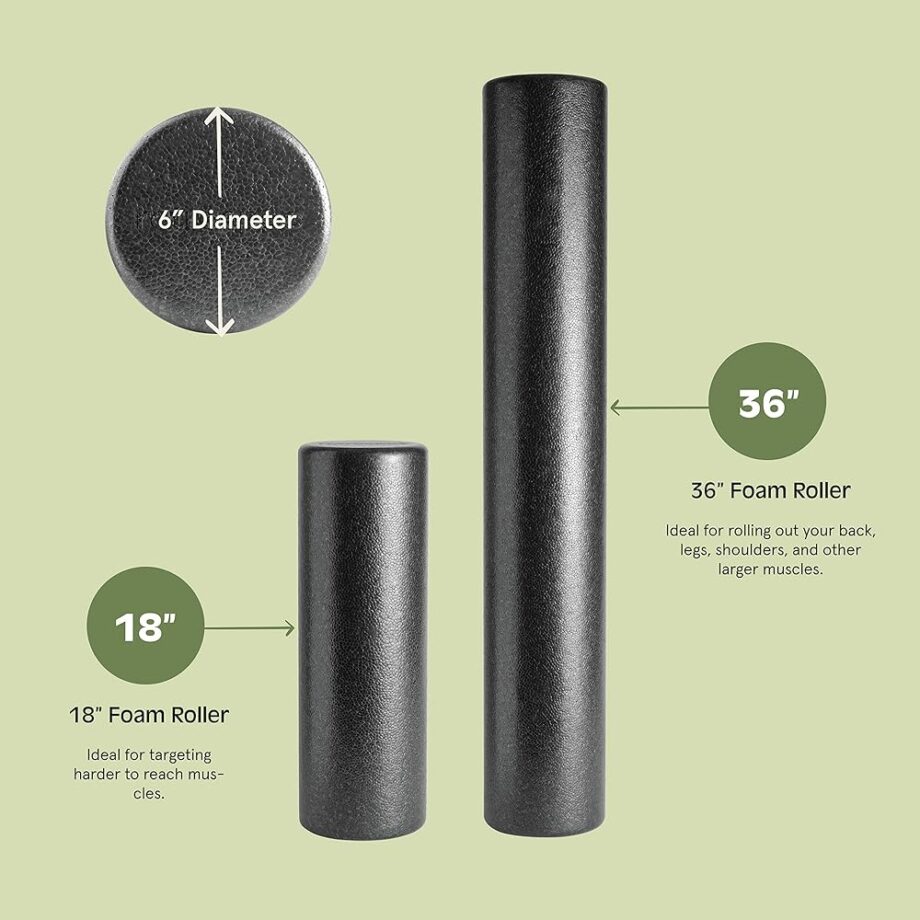 Retrospec Relief Foam Roller for Physical Therapy, Massage & Recovery - High-Density EPP Round Exercise Tool for Pilates, Yoga & Post-Workout Muscle Relief - Durable Fitness Equipment