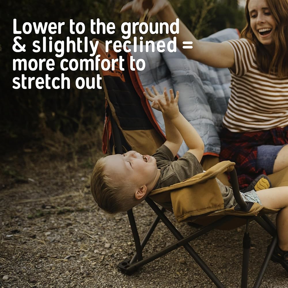 Kelty Low Loveseat Oversized 2-Person Heavy Duty Folding Camp Chair, Double Seat for Soccer Games, Tailgating, Beach Days (Low Height/Dark Shadow)