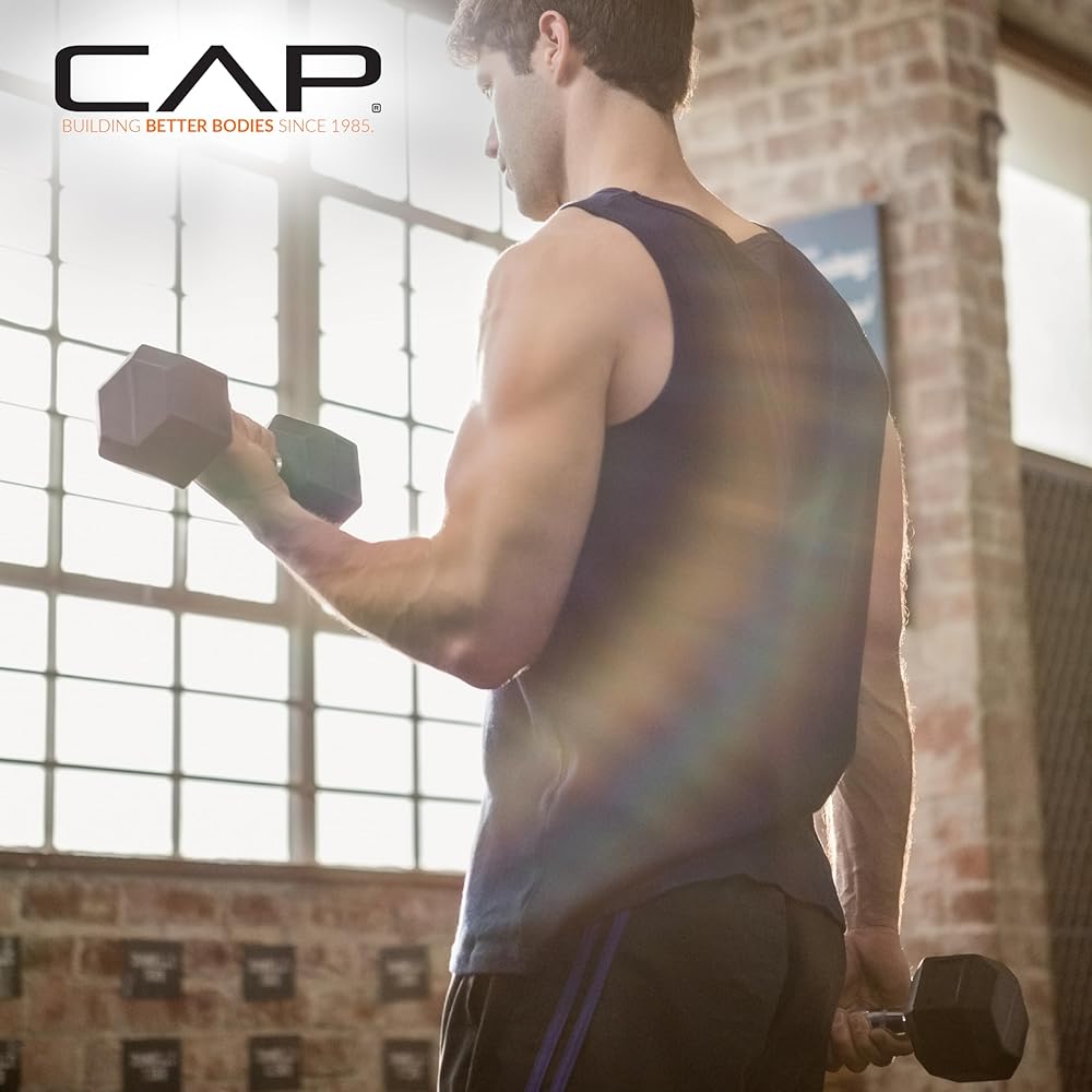 CAP Barbell 35 LB Pair Coated Hex Dumbbell Weight