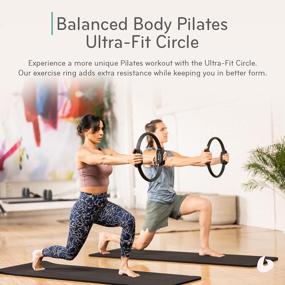 Balanced Body Ultra-Fit Circle, Pilates Ring Resistance Trainer, Upper-Body and Leg Workout Equipment, Leg Exercise Equipment, Pilates Equipment for Home or Studio Use, 15-Inch Diameter