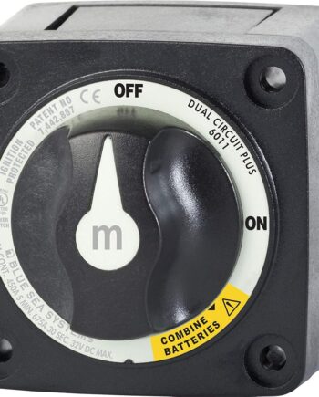 Blue Sea Systems 6011200 m-Series Battery Switch Mini Dual Circuit Plus, 32V DC, 300A, Black