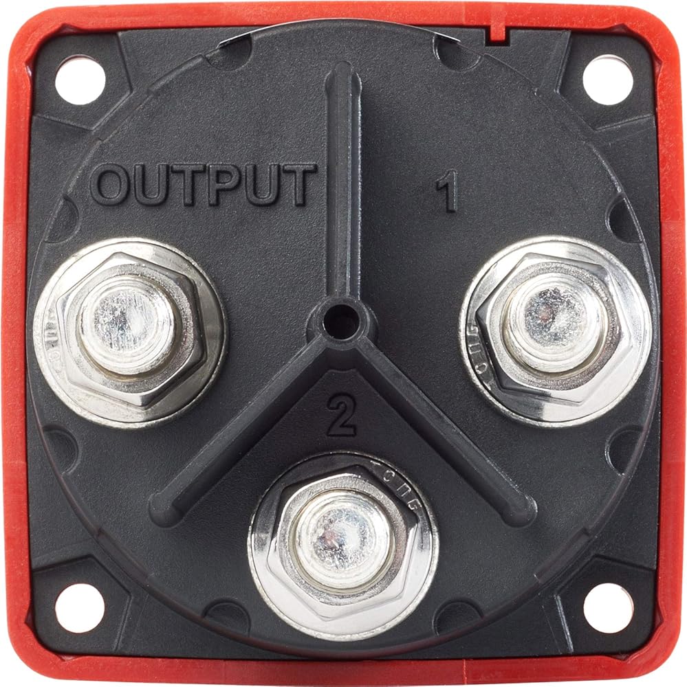 Blue Sea Systems 6007 m-Series Battery Switch 4 Position Mini Selector Switch, Red