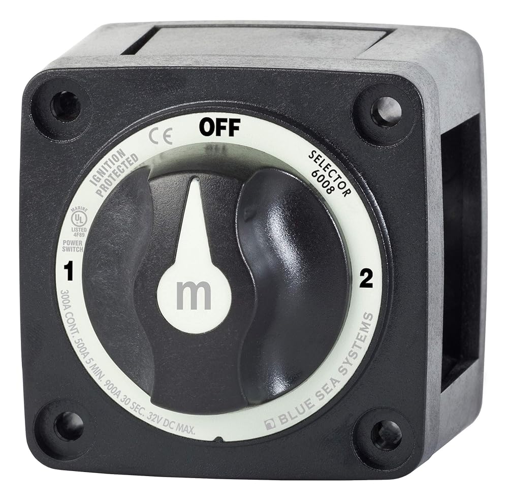 Blue Sea Systems 6008200 m-Series Series Mini Battery Switch 3 Position Selector, Black