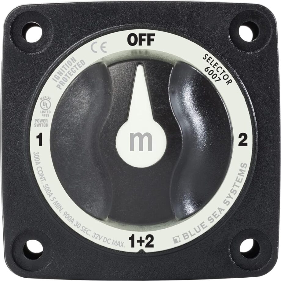 Blue Sea Systems 6007200 m-Series Battery Switch 4 Position Mini Selector Switch, Black