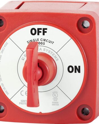 Blue Sea Systems 6005 m-Series ON/OFF Battery Isolator Switch with Locking Key, Red