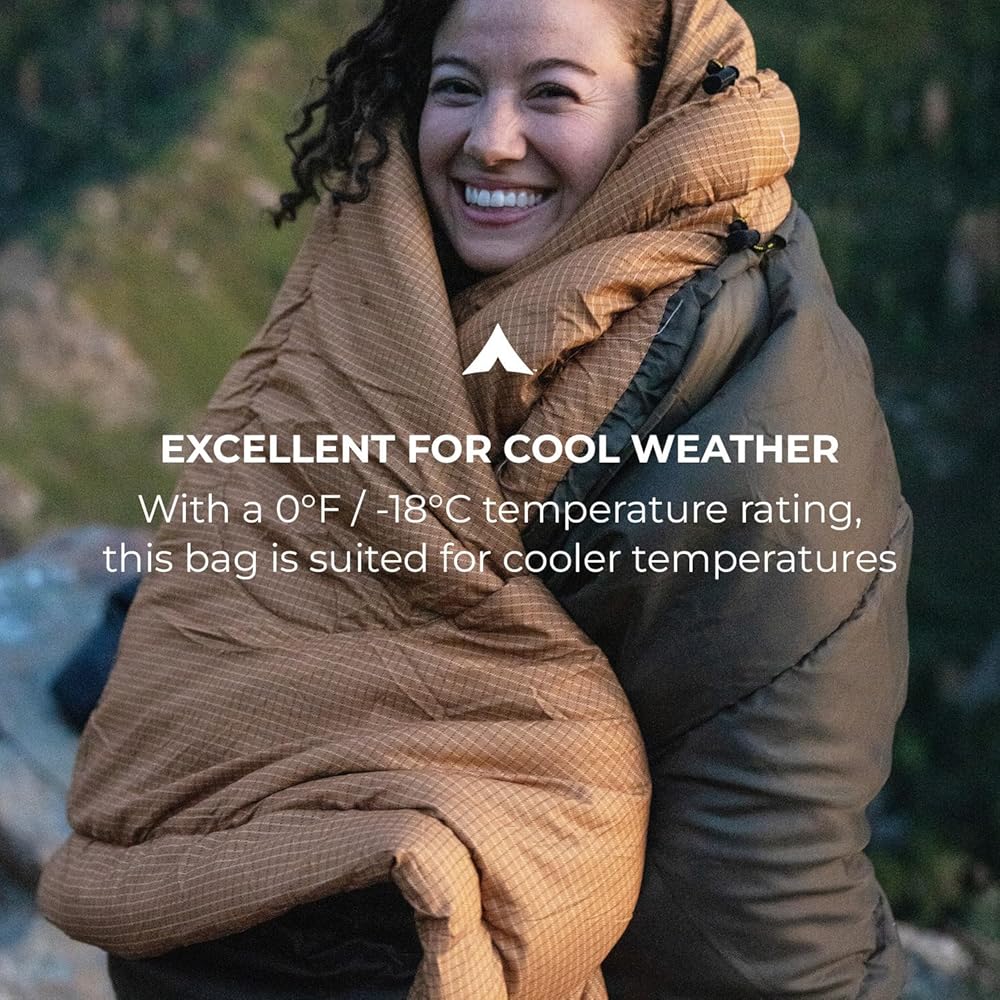 Teton Celsius Regular, 0 Degree Sleeping Bag, All Weather Bag for Adults and Kids Camping Made Easy and Warm Compression Sack Included