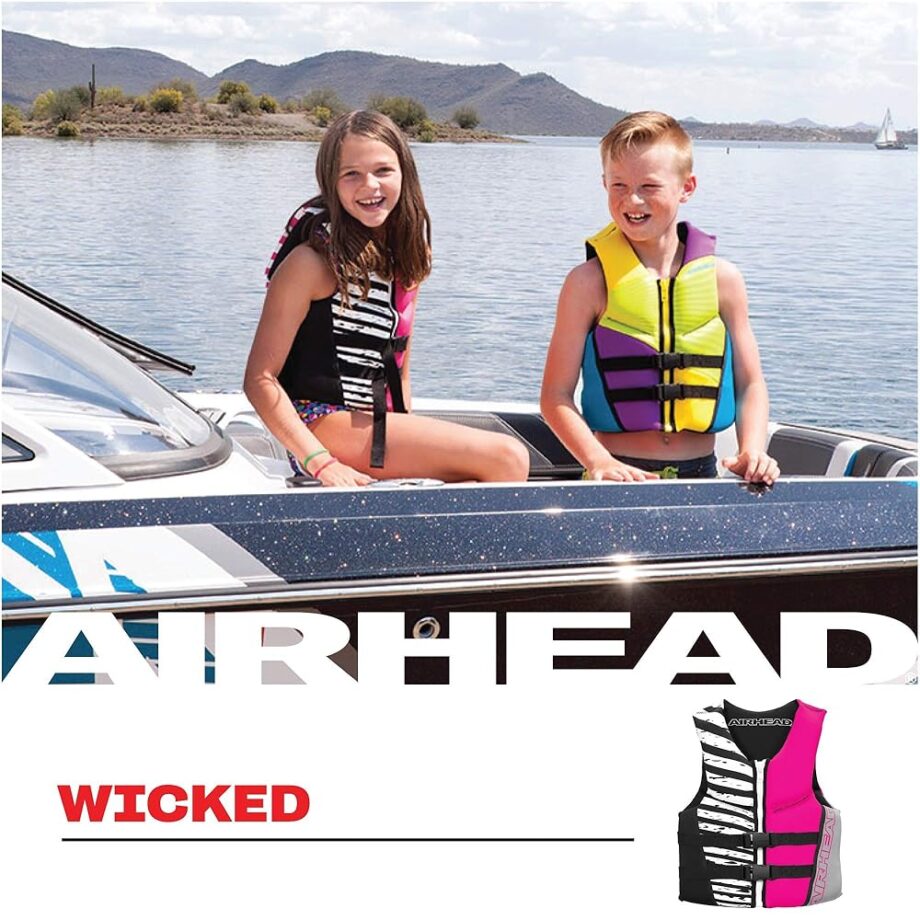 Airhead Wicked Kwik-Dry NeoLite Flex Lift Jacket, US Coast Guard Approved, Designed for Water Sports, Youth and Women's