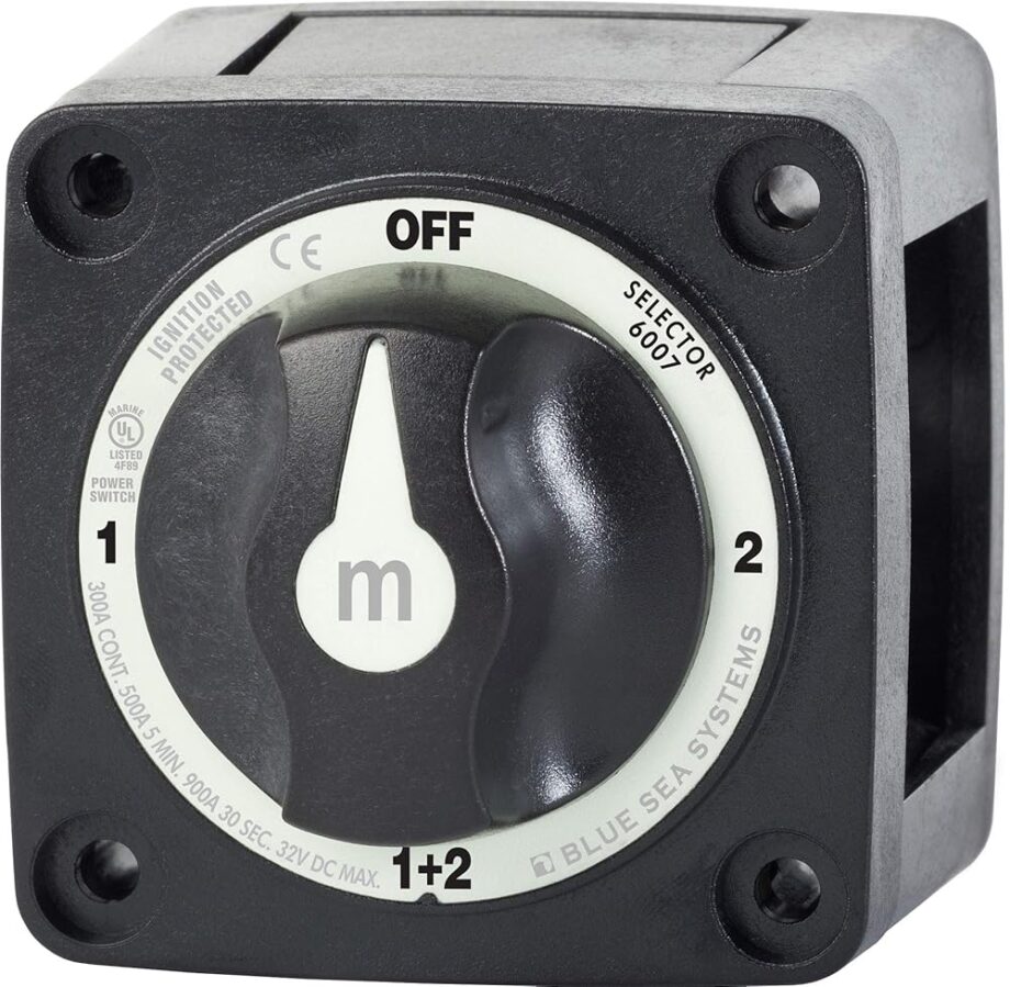 Blue Sea Systems 6007200 m-Series Battery Switch 4 Position Mini Selector Switch, Black