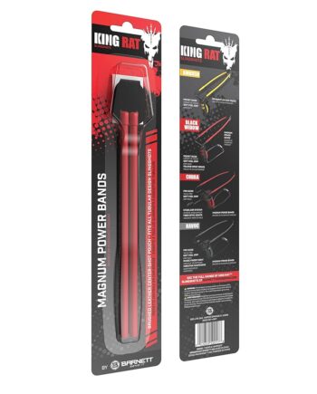 Barnett King Rat Slingshots, Powerful Rubber Elastic Slingshot Replacement Band Featuring a Leather Pouch, Red Magnum Replacement Band