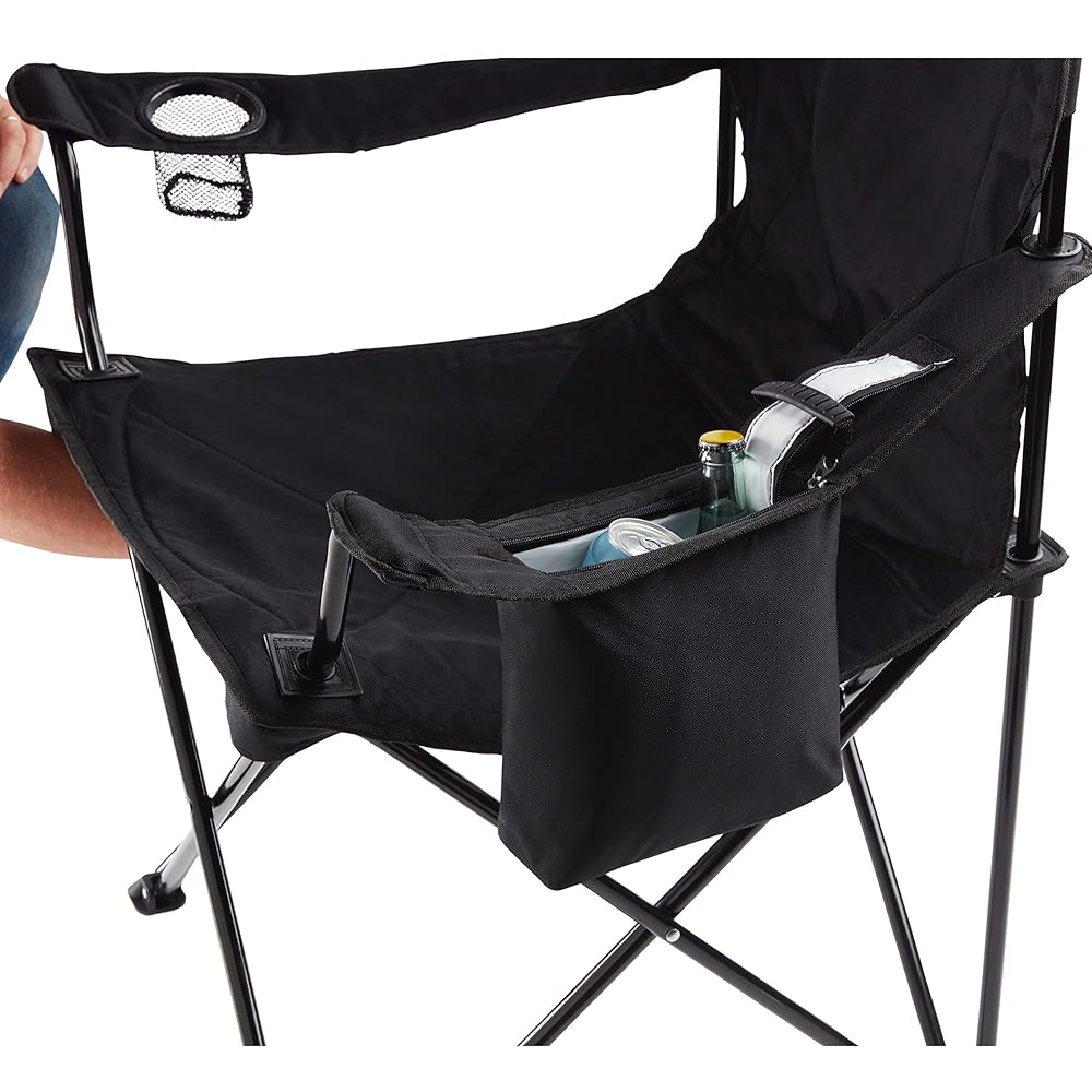 Coleman Portable Camping Chair with 4-Can Cooler, Cushioned Seat & Back with Side Pockets & Cup Holder, Carry Bag Included, Great for Camping, Tailgating, Firepits, Patio, & More