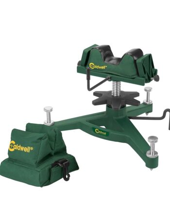 Caldwell The Rock Deluxe Front Rest Combo Adjustable Ambidextrous Rifle Shooting Rest with Front and Rear Rest for Shooting and Sighting In