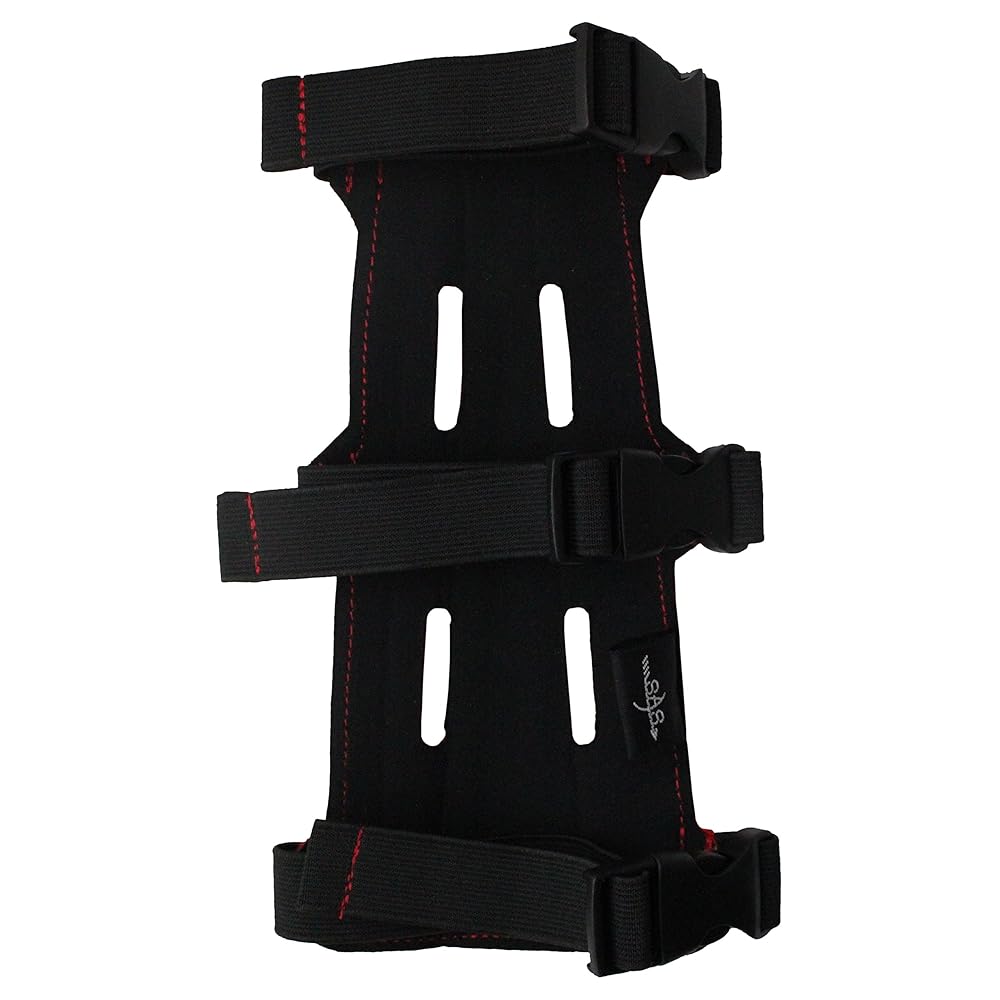 SAS 8" Armguard Archery Bow Range with 3-Strap Buckles (Red)