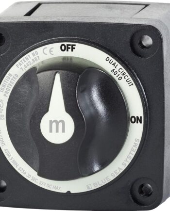 Blue Sea Systems 6010200 m-Series Mini Battery Switch, 300A, 32V DC Dual Circuit, Black
