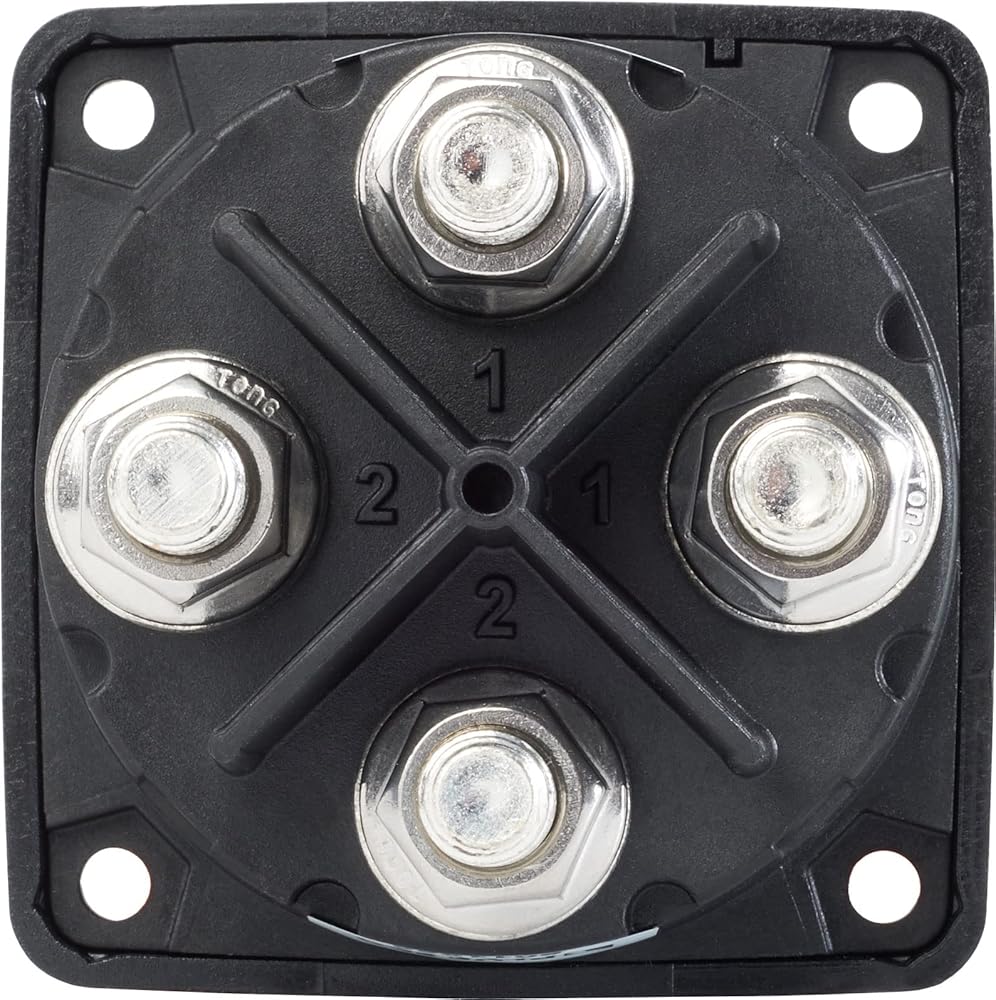 Blue Sea Systems 6010200 m-Series Mini Battery Switch, 300A, 32V DC Dual Circuit, Black