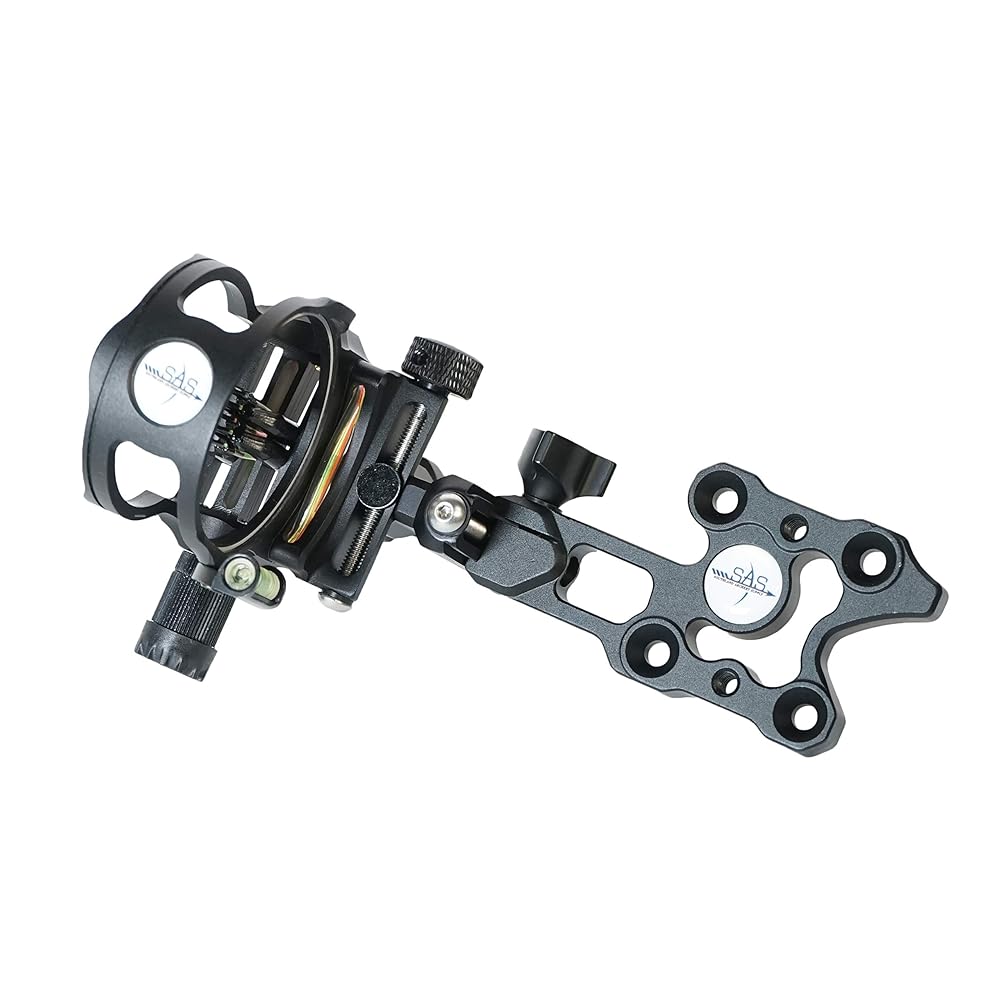 Southland Archery Supply SAS Tool-Less Micro Adjust Detachable Bracket with Adjustable Brightness LED Sight Light (Black, 5-Pin)