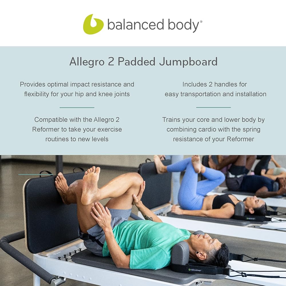 Balanced Body Allegro 2 Padded Jumpboard, Pilates Reformer Accessory, Home and Studio Pilates Equipment, Workout Equipment for Pilates Reformer, Home Gym or Studio Exercise Equipment