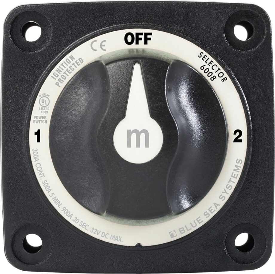 Blue Sea Systems 6008200 m-Series Series Mini Battery Switch 3 Position Selector, Black