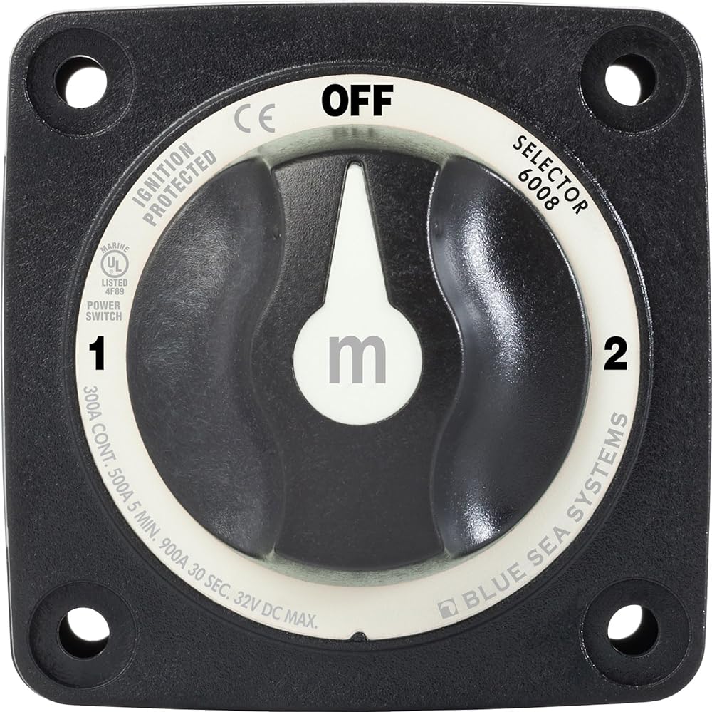 Blue Sea Systems 6008200 m-Series Series Mini Battery Switch 3 Position Selector, Black