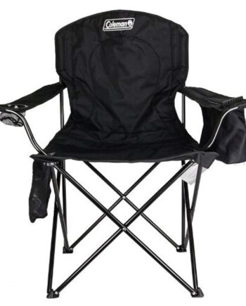Coleman Portable Camping Chair with 4-Can Cooler, Cushioned Seat & Back with Side Pockets & Cup Holder, Carry Bag Included, Great for Camping, Tailgating, Firepits, Patio, & More