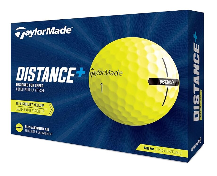 TaylorMade Golf 2021 TAYLORMADE YELLOW DISTANCE+ GOLF BALLS, LARGE