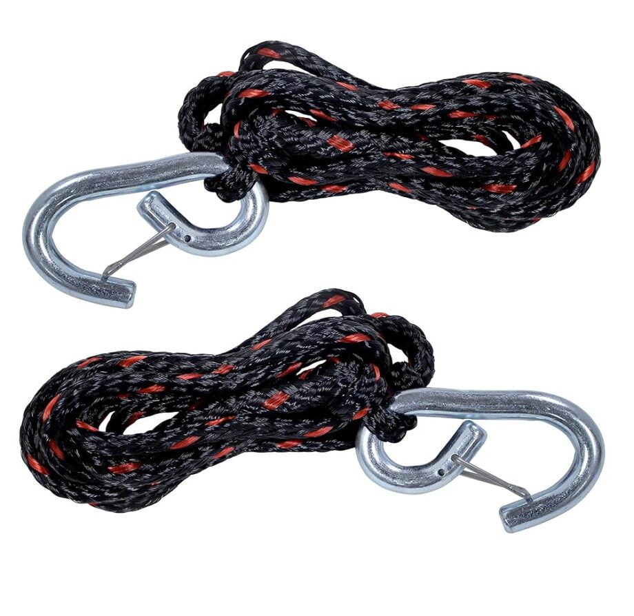 AIRHEAD AHDL-4 Bungee Dockline 4 Feet, Black/Blue/Red & Extreme Max 3006.6634 PWC 7' Dock Line with Zinc-Plated Snap Hook - Value 2-Pack