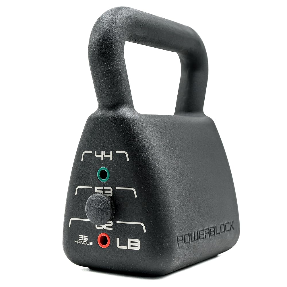PowerBlock Pro Adjustable Heavy Kettlebell – 35-62 lb. Weight Set, Durable Long Lasting Build, Weights for Home & Commercial Gyms, Adjustable Kettlebell Weights