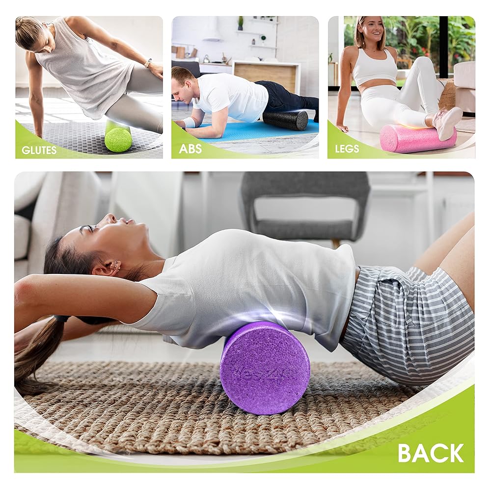 Yes4All High Density Foam Roller for Back, Variety of Sizes & Colors for Yoga, Pilates - Lime - 18 Inches