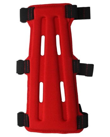 SAS 8" Armguard Archery Bow Range with 3-Strap Buckles (Red)