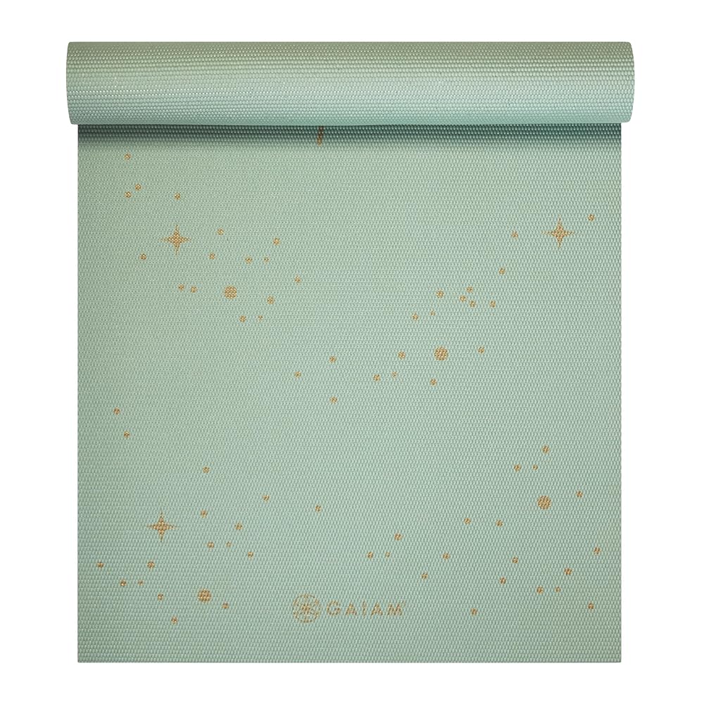 Gaiam Yoga Mat - Premium 6mm Print Extra Thick Non Slip Exercise & Fitness Mat for All Types of Yoga, Pilates & Floor Workouts (68"L x 24"W x 6mm Thick)