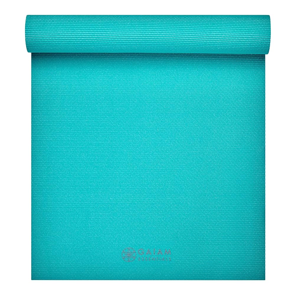 Gaiam Essentials Premium Yoga Mat with Carrier Sling, Teal, 72 InchL x 24 InchW x 1/4 Inch Thick