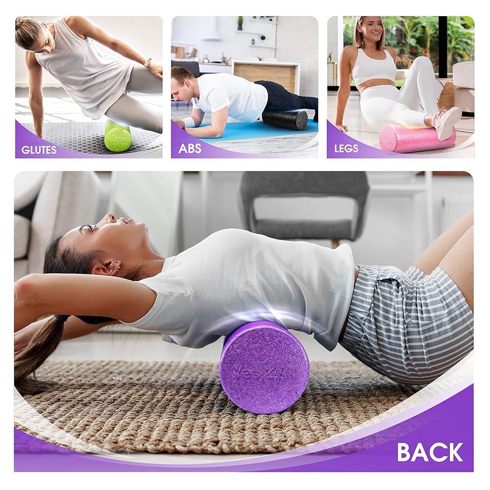 Yes4All High Density Foam Roller for Back, Variety of Sizes & Colors for Yoga, Pilates - Purple - 24 Inches
