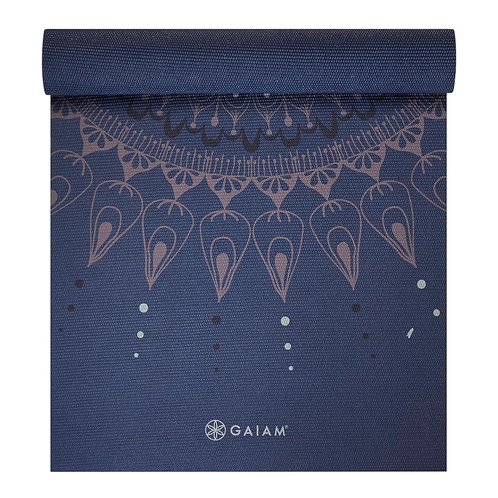 Gaiam Yoga Mat - Premium 6mm Print Extra Thick Non Slip Exercise & Fitness Mat for All Types of Yoga, Pilates & Floor Workouts - Here & Now