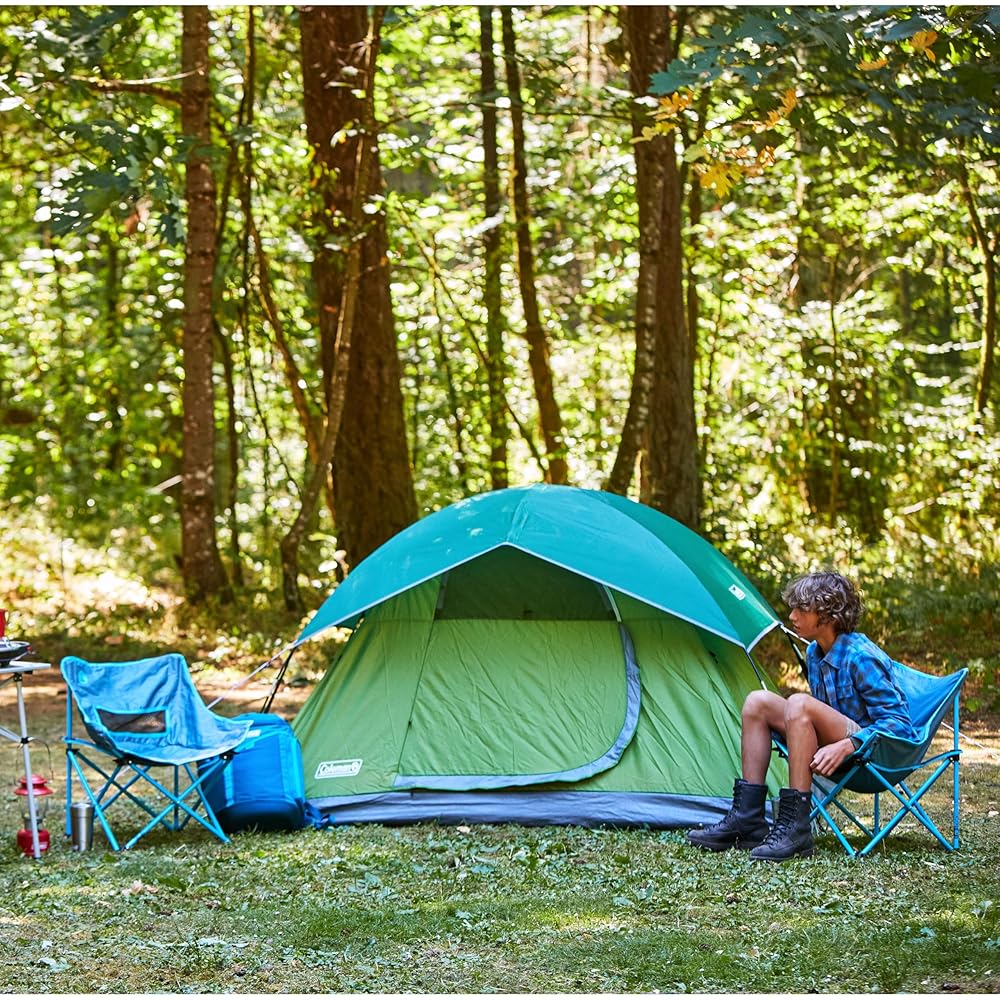 Coleman Sundome Camping Tent with Rainfly, 2/3/4/6 Person Tent Sets Up in 10 Mins, Weatherproof Shelter for Camping, Festivals, Backyard, Sleepovers, & More
