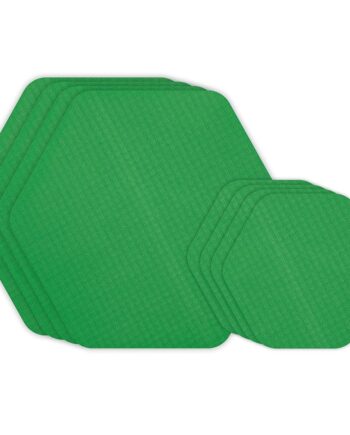 GEAR AID Tenacious Tape Hex 2.5” and 1.5” Shapes, Micro-Ripstop Outdoor Fabric Repair Patches, Peel-and-Stick to Fix Holes and Burns in Down Jackets, Rain Gear, Tents, Tarps and More, Green, 8 Patches