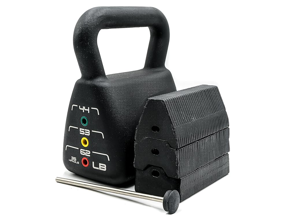 PowerBlock Pro Adjustable Heavy Kettlebell – 35-62 lb. Weight Set, Durable Long Lasting Build, Weights for Home & Commercial Gyms, Adjustable Kettlebell Weights