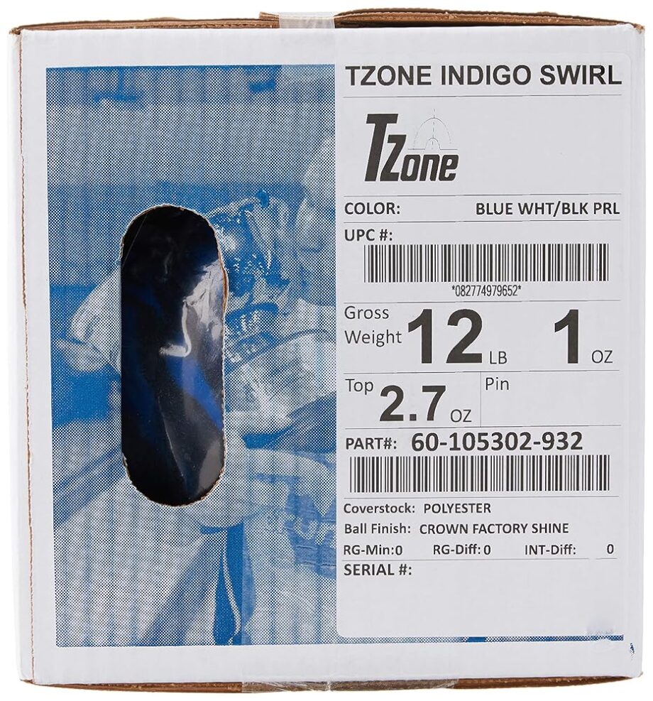 Brunswick TZone Indigo Swirl Bowling Ball (12-Pounds)