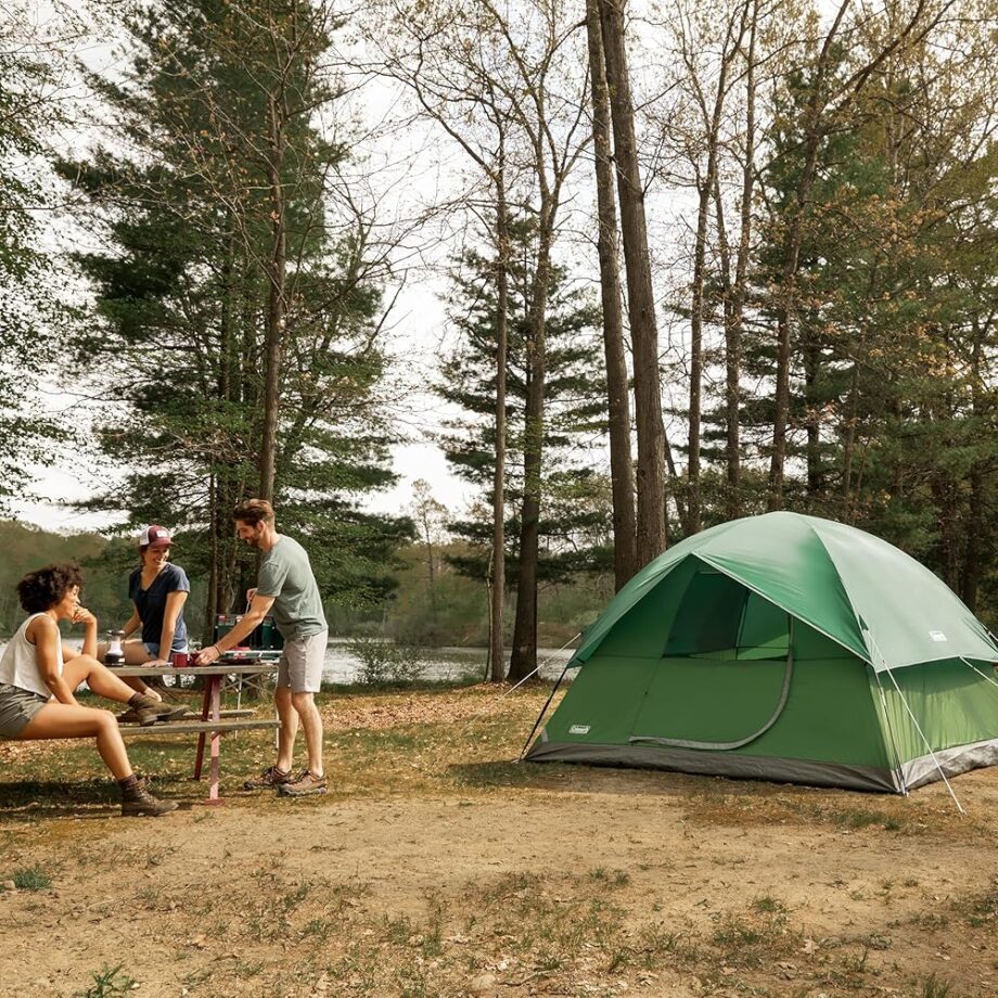 Coleman Sundome 6-Person Tent with Rainfly, Weatherproof Tent Sets Up in 10 Mins